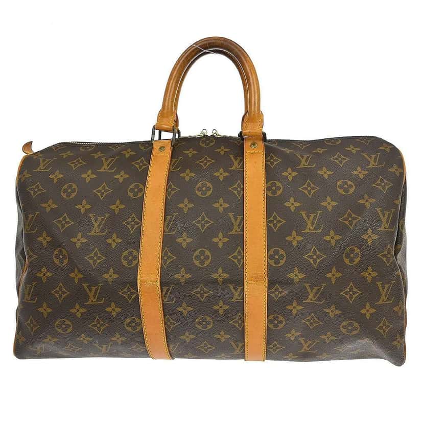 Louis Vuitton Keepall Bag Brown Canvas Fair condition - Front View