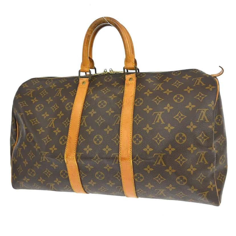 Louis Vuitton Keepall Bag Brown Canvas Fair condition - Back View