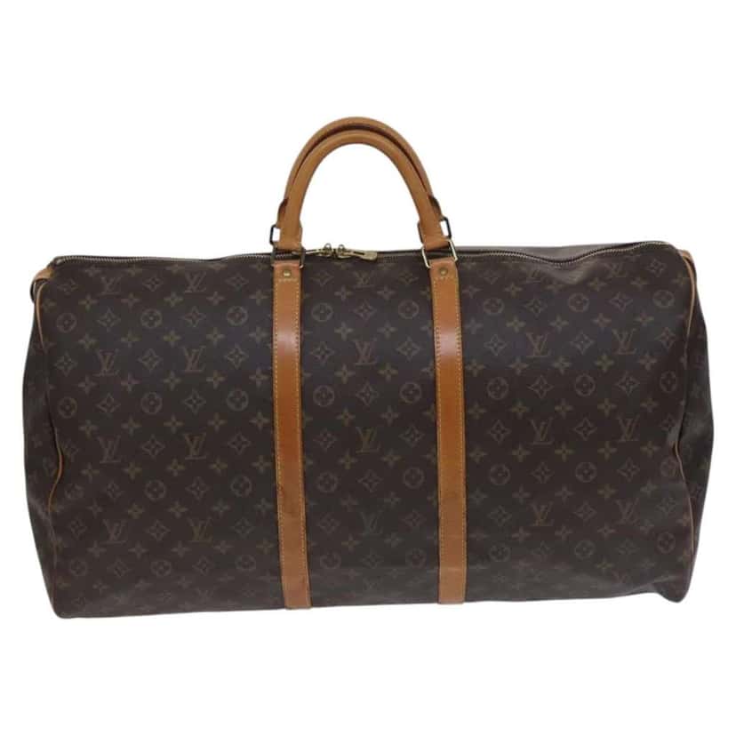 Louis Vuitton Keepall Bag Brown Canvas Fair condition - Front View
