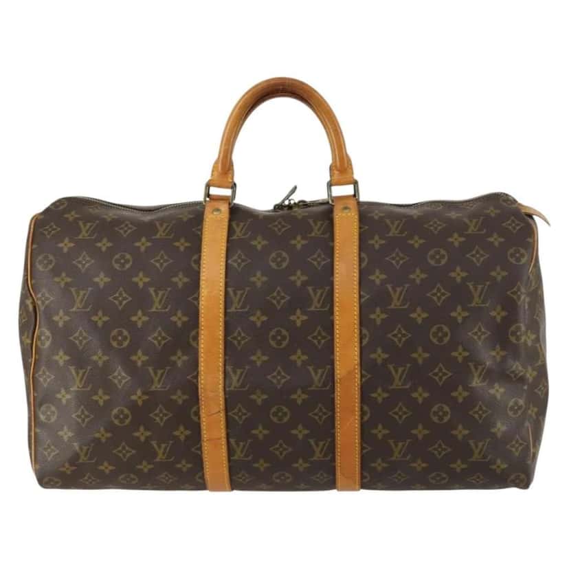 Louis Vuitton Keepall Bag Brown Canvas Fair condition - Front View