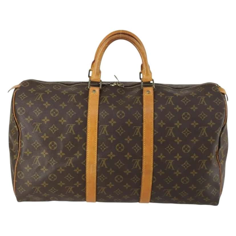 Louis Vuitton Keepall Bag Brown Canvas Fair condition - Back View