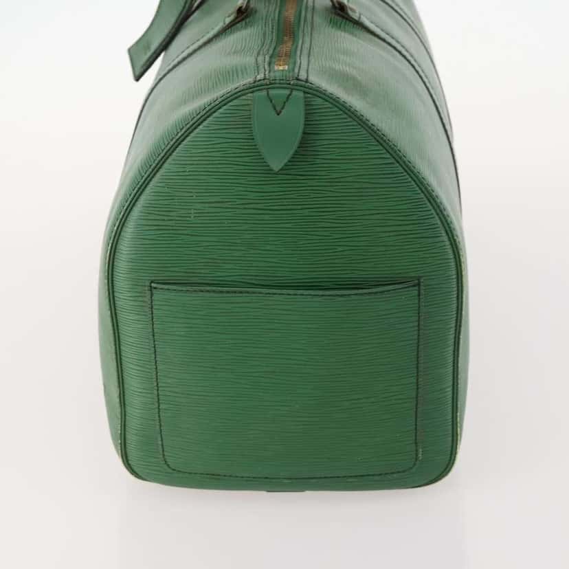 Louis Vuitton Keepall Bag Green Leather Fair condition - Inside View