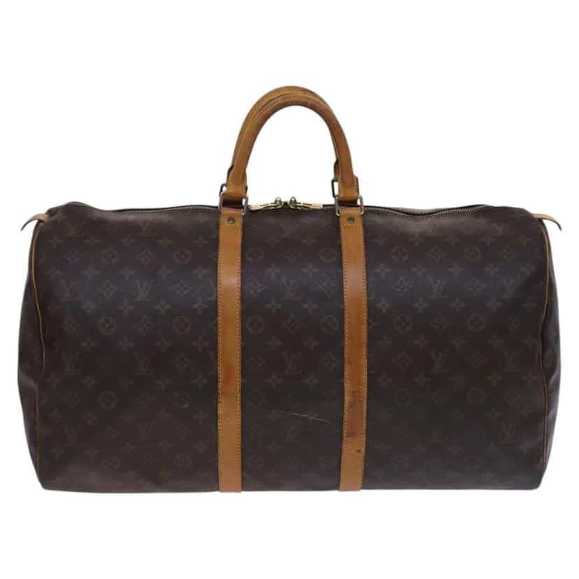 Louis Vuitton Keepall Bag Brown Canvas Fair condition - Front View
