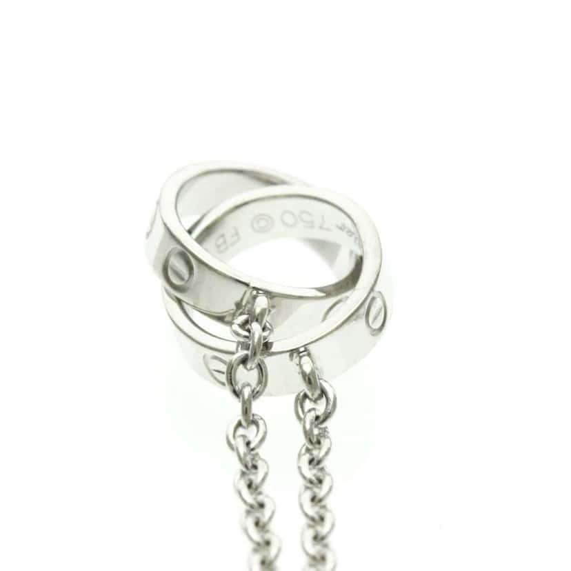 Cartier Love Interlocking Necklace Silver Good condition - Box View