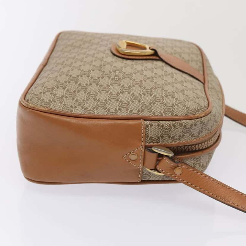 Celine Vintage Macadam Shoulder Bag Beige Canvas Good condition - Inside View