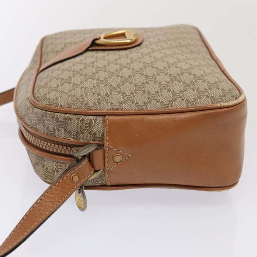 Celine Vintage Macadam Shoulder Bag Beige Canvas Good condition - Model View