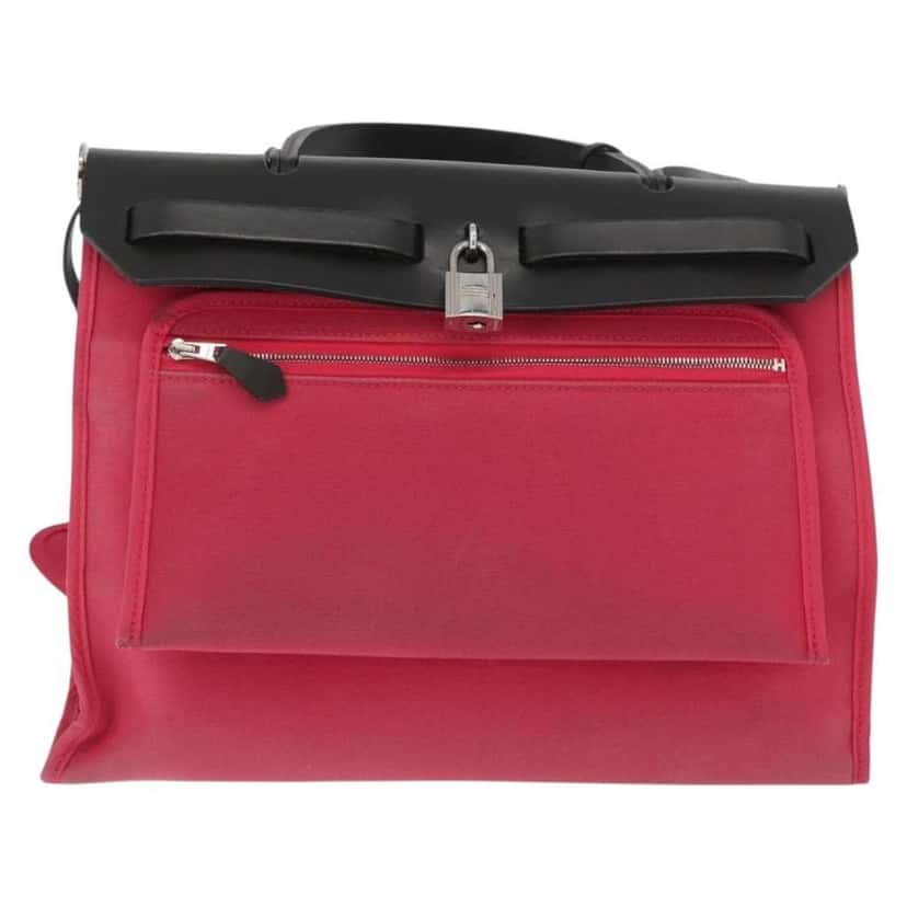 Hermès Herbag Zip Pink Canvas Good condition - Back View