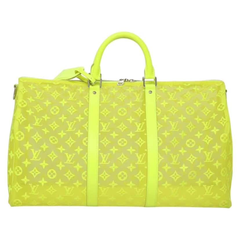 Louis Vuitton Keepall Bandouliere Bag Yellow Canvas Good condition - Front View