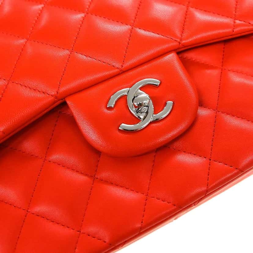 Chanel Vintage Classic Double Flap Bag Red Leather Good condition - Box View