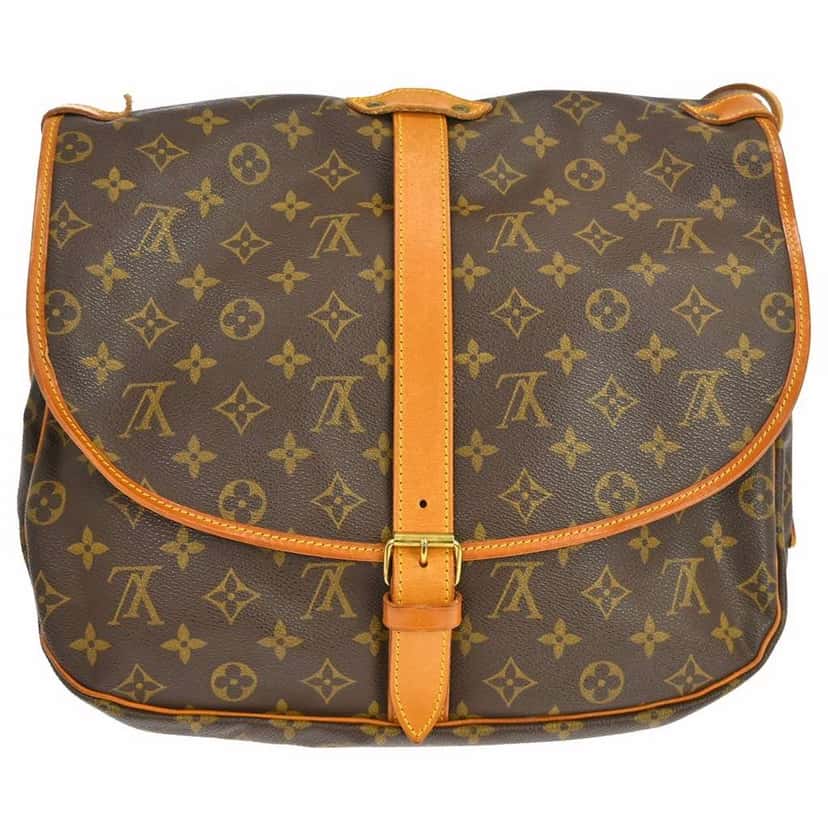 Louis Vuitton Saumur Handbag Brown Canvas Good condition - Back View