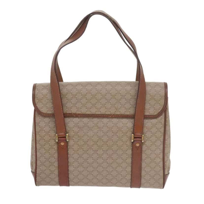 Celine Vintage Macadam Handbag Beige Canvas Good condition - Back View