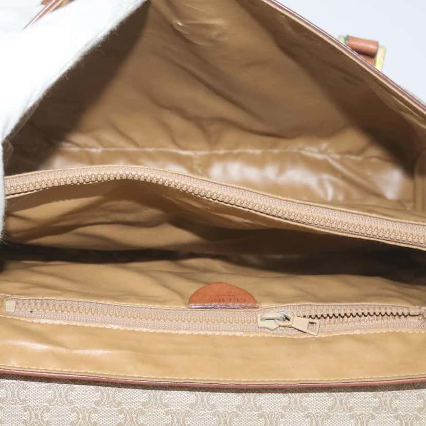 Celine Vintage Macadam Handbag Beige Canvas Good condition - Box View