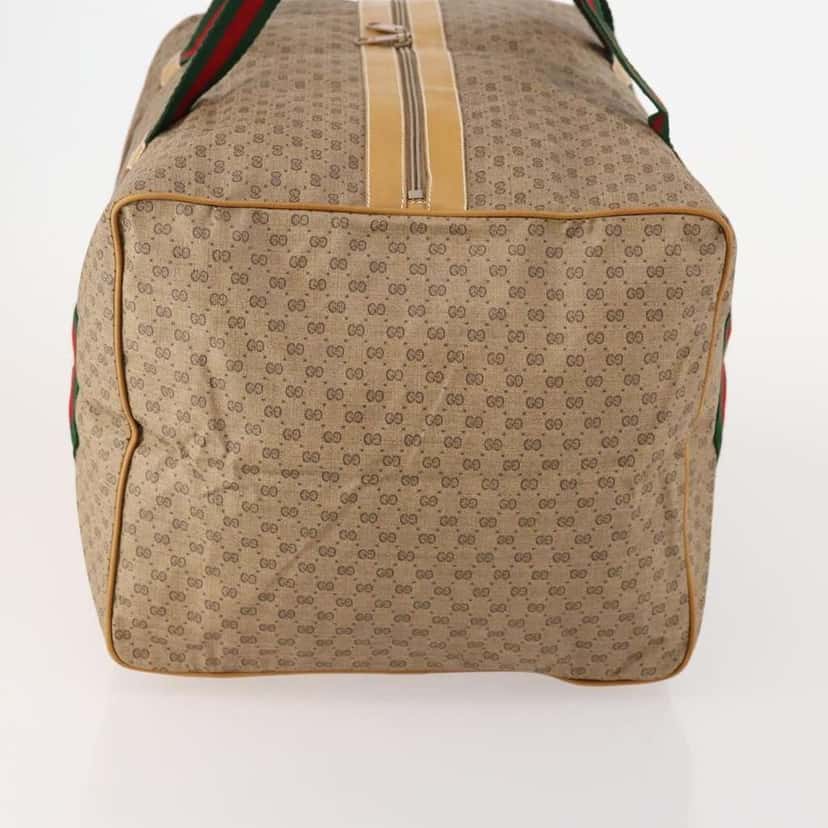 Gucci Web Trim Weekend Duffle Bag Beige Canvas Good condition - Model View