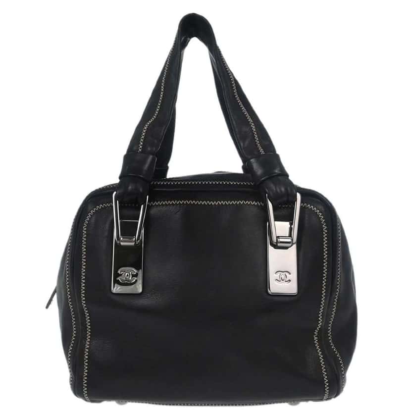 Chanel CC Bowler Black Leather Good condition - Front View