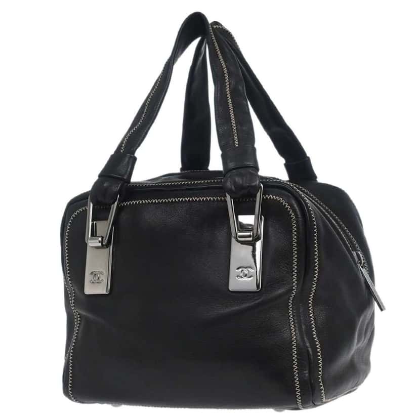 Chanel CC Bowler Black Leather Good condition - Back View