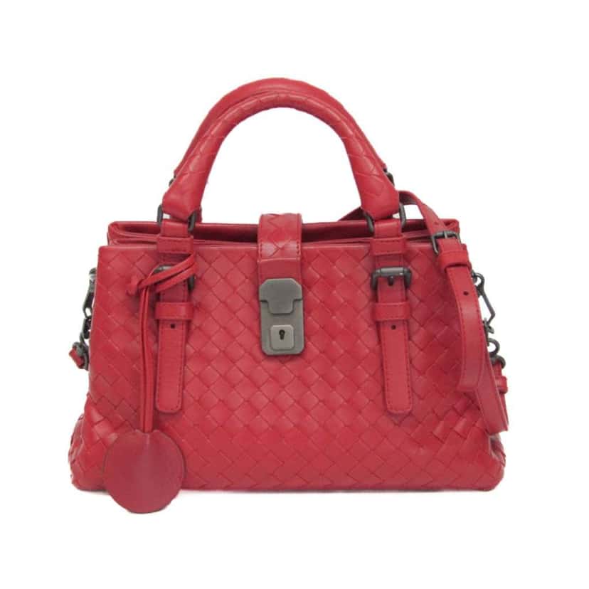 Bottega Veneta Roma Bag Red Leather Good condition - Front View