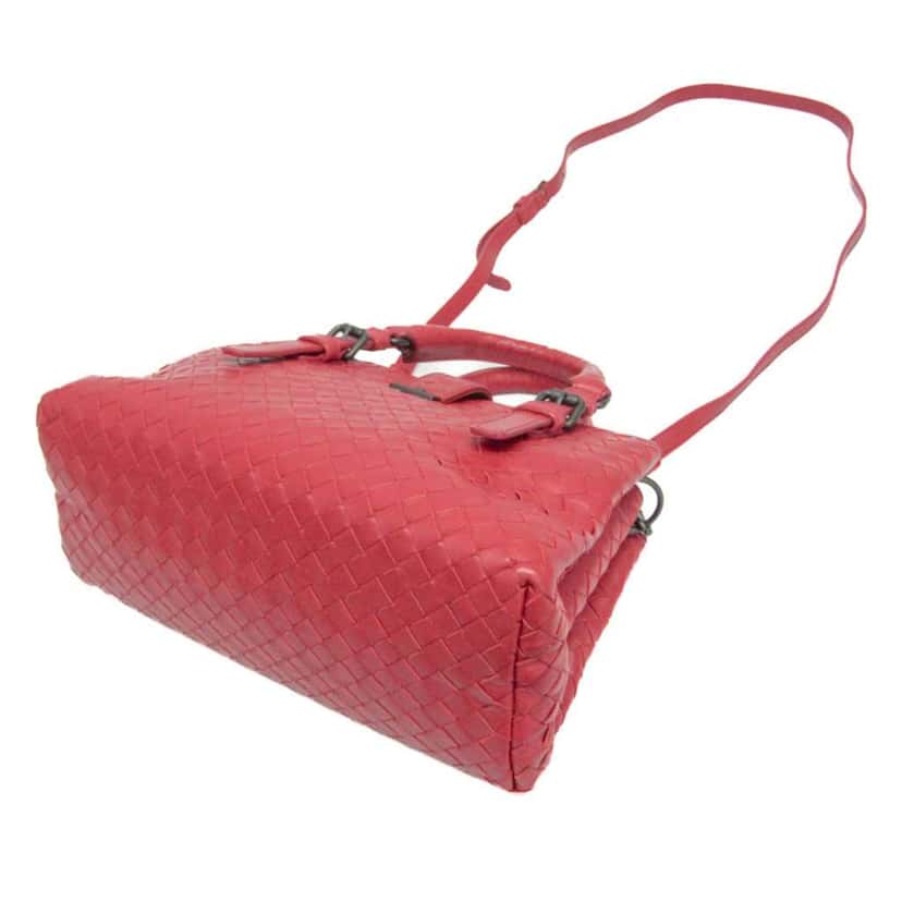 Bottega Veneta Roma Bag Red Leather Good condition - Back View
