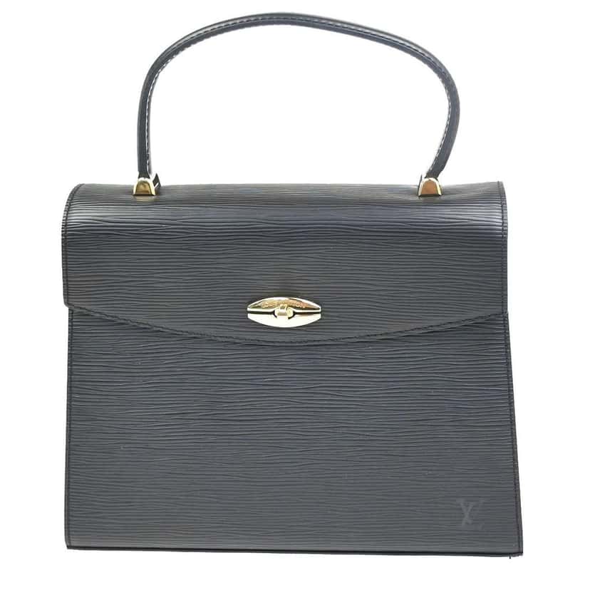 Louis Vuitton Malesherbes Handbag Black Leather Good condition - Front View