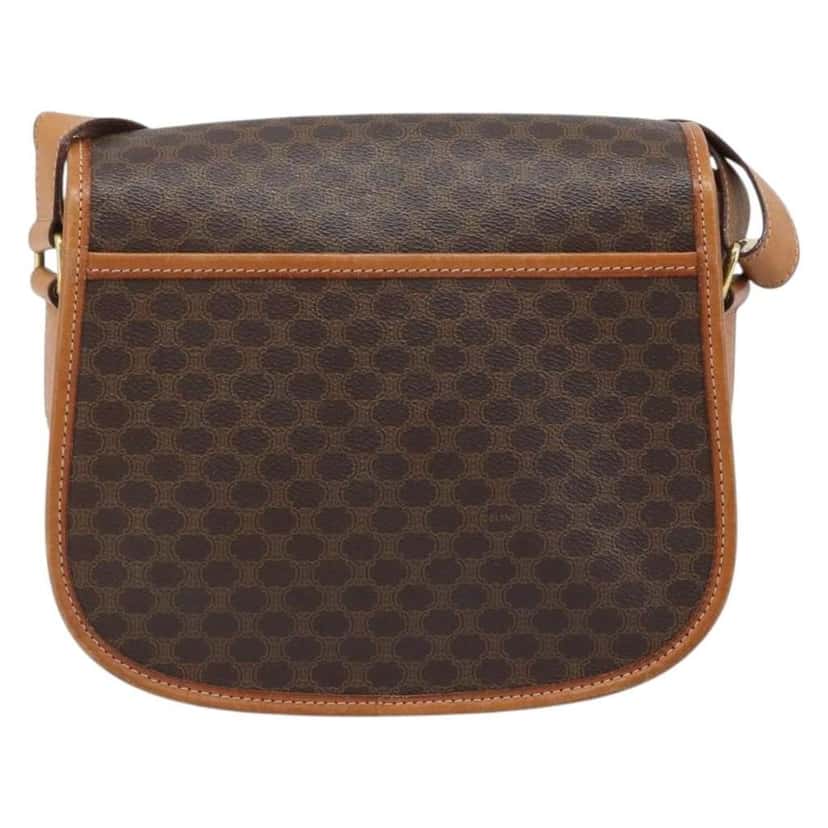 Celine Vintage Macadam Shoulder Bag Brown Canvas Good condition - Back View