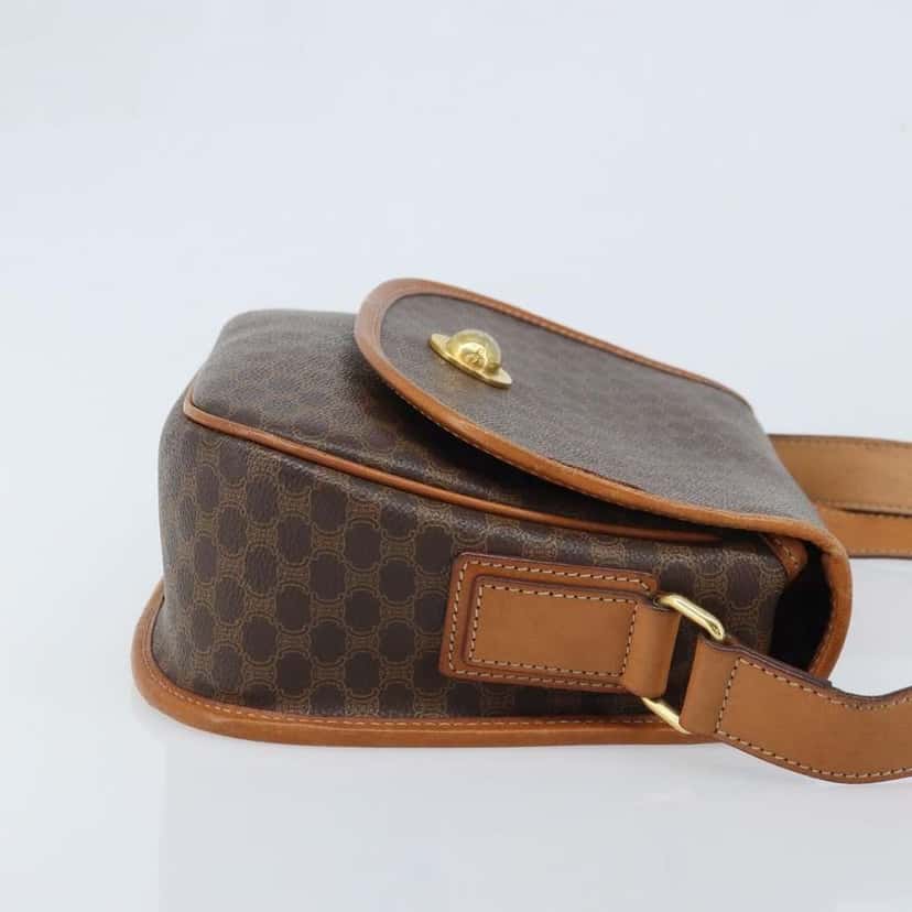 Celine Vintage Macadam Shoulder Bag Brown Canvas Good condition - Inside View