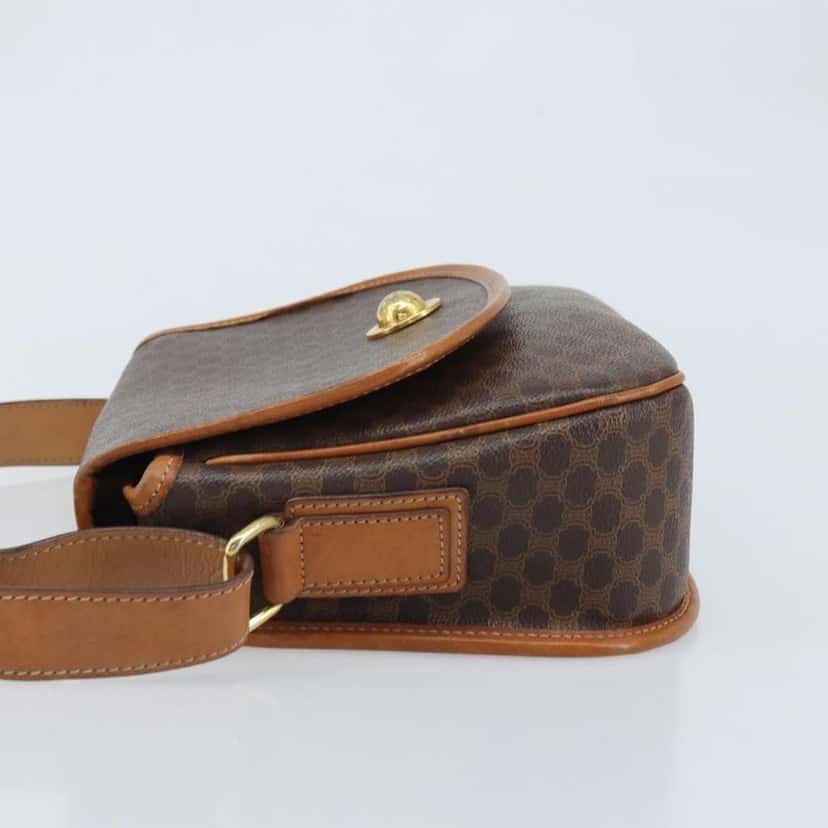 Celine Vintage Macadam Shoulder Bag Brown Canvas Good condition - Model View