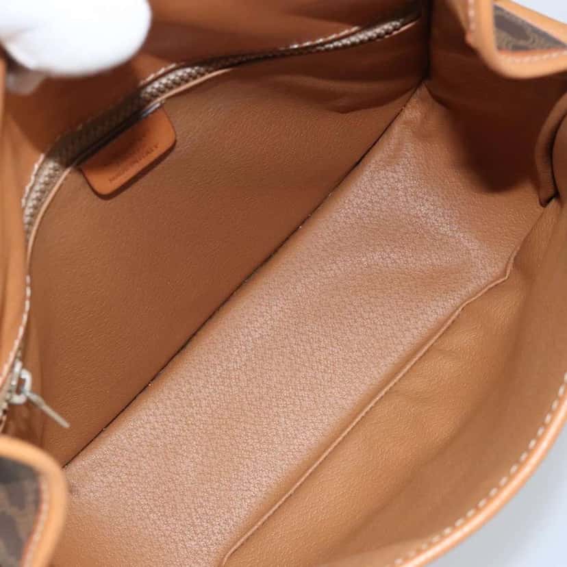 Celine Vintage Macadam Shoulder Bag Brown Canvas Good condition - Box View