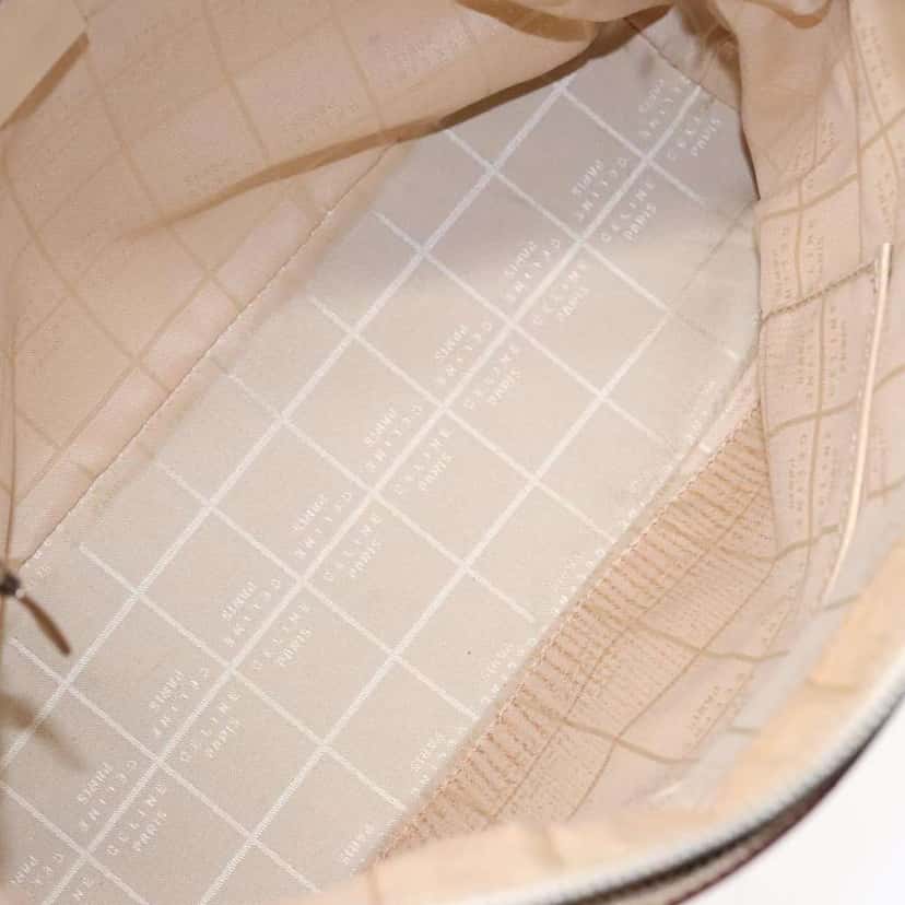 Celine Vintage Shoulder Bag Beige Canvas Good condition - Box View