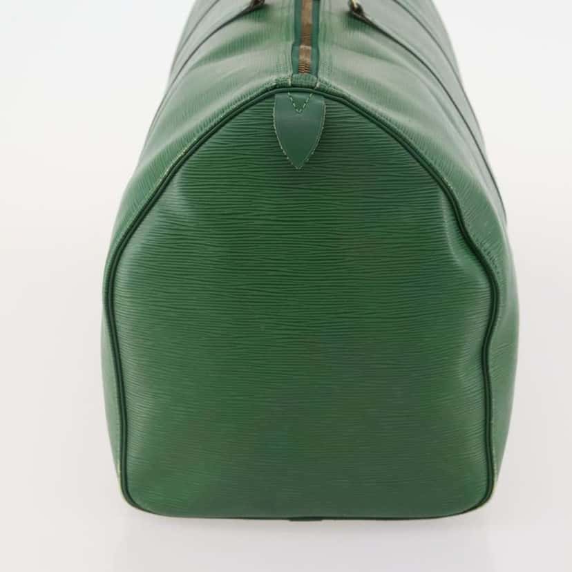 Louis Vuitton Keepall Bag Green Leather Fair condition - Model View