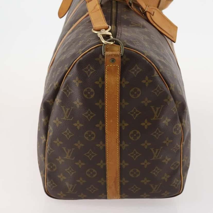 Louis Vuitton Keepall Bandouliere Bag Brown Canvas Fair condition - Model View
