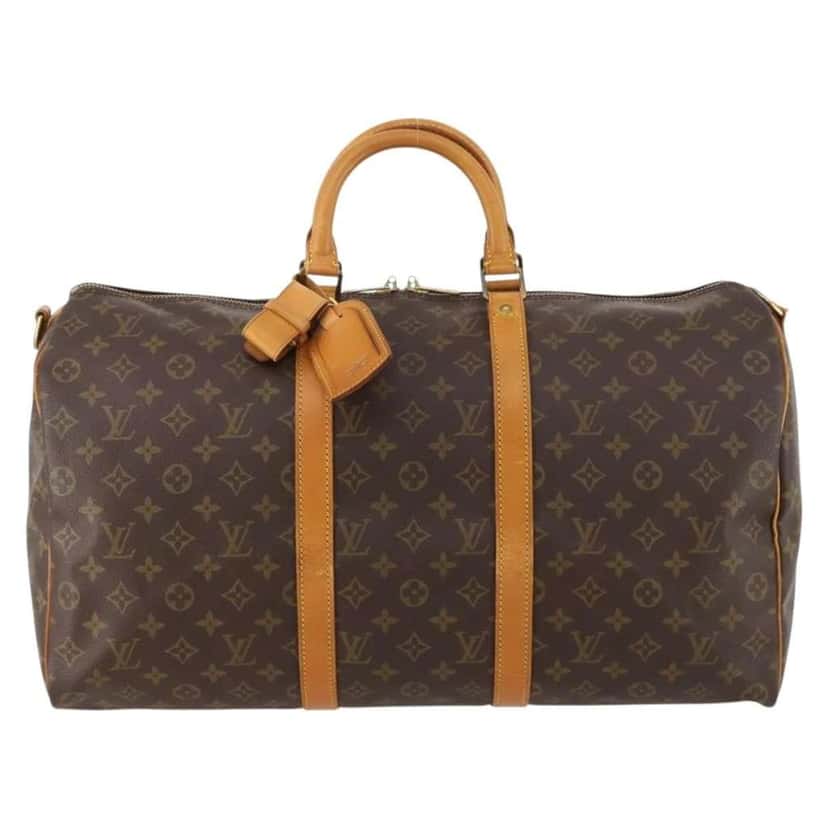 Louis Vuitton Keepall Bag Brown Canvas Fair condition - Front View