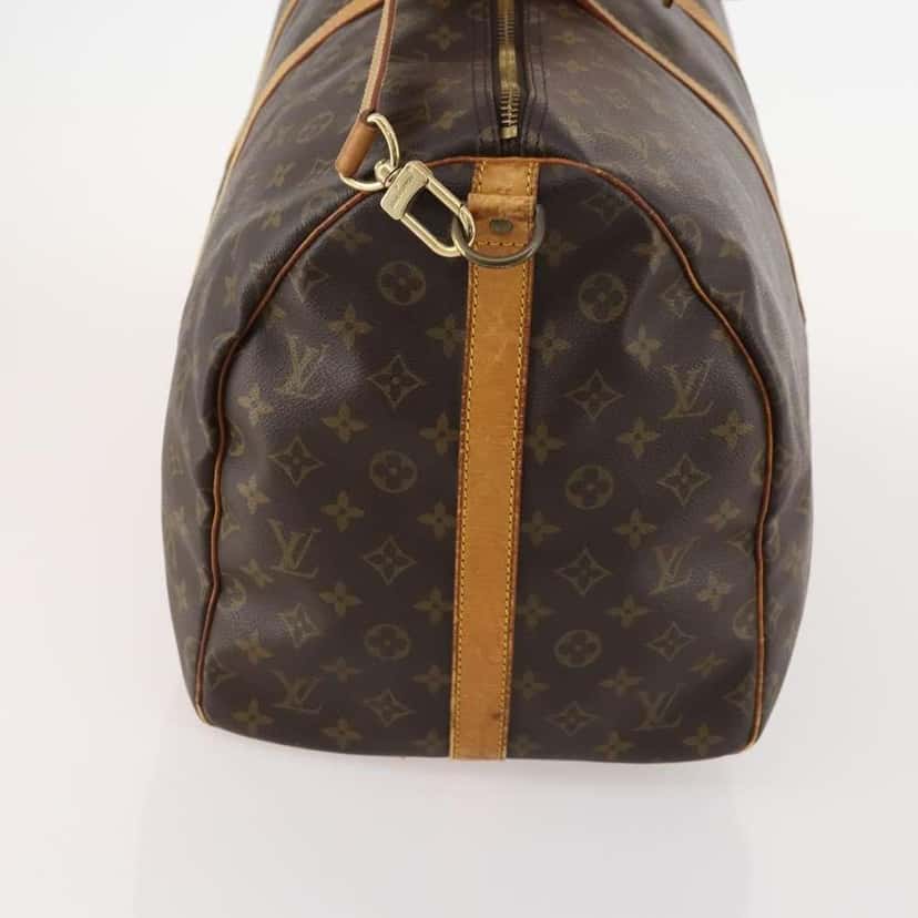 Louis Vuitton Keepall Bandouliere Bag Brown Canvas Fair condition - Model View