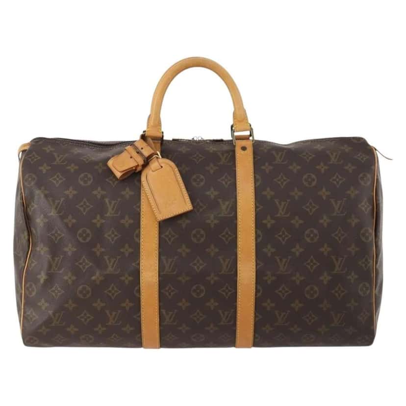 Louis Vuitton Keepall Bag Brown Canvas Good condition - Front View