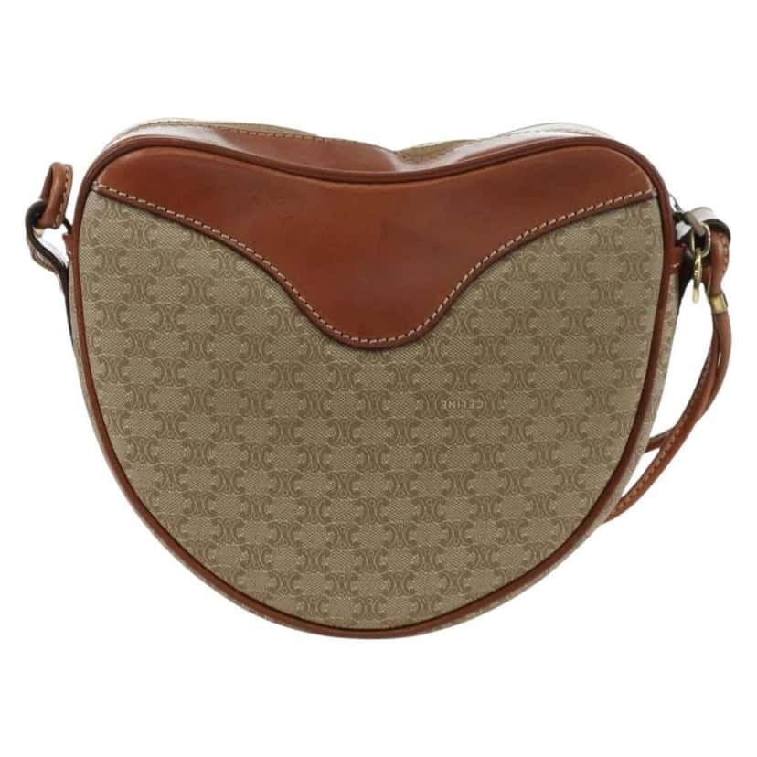 Celine Vintage Macadam Shoulder Bag Beige Canvas Good condition - Back View