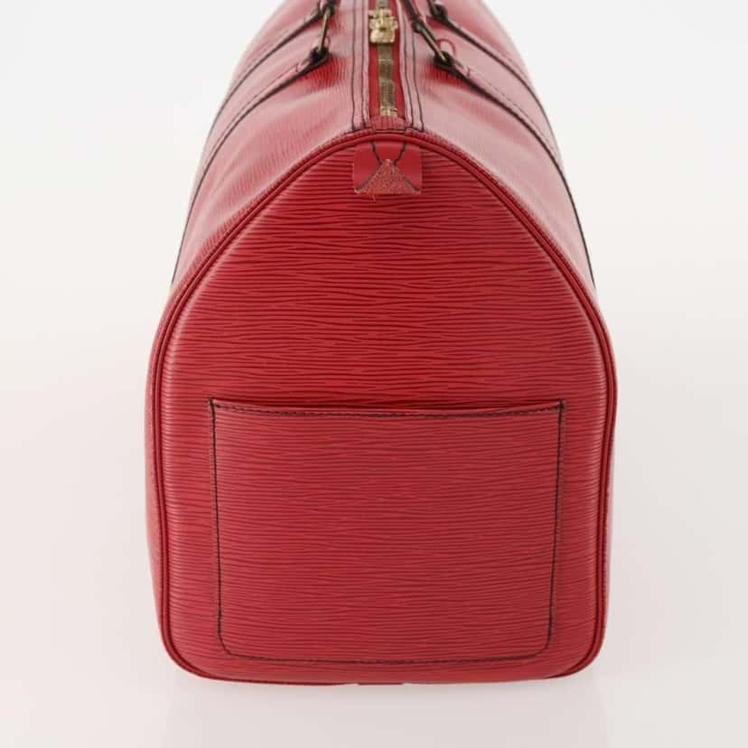 Louis Vuitton Keepall Bag Red Leather Good condition - Inside View