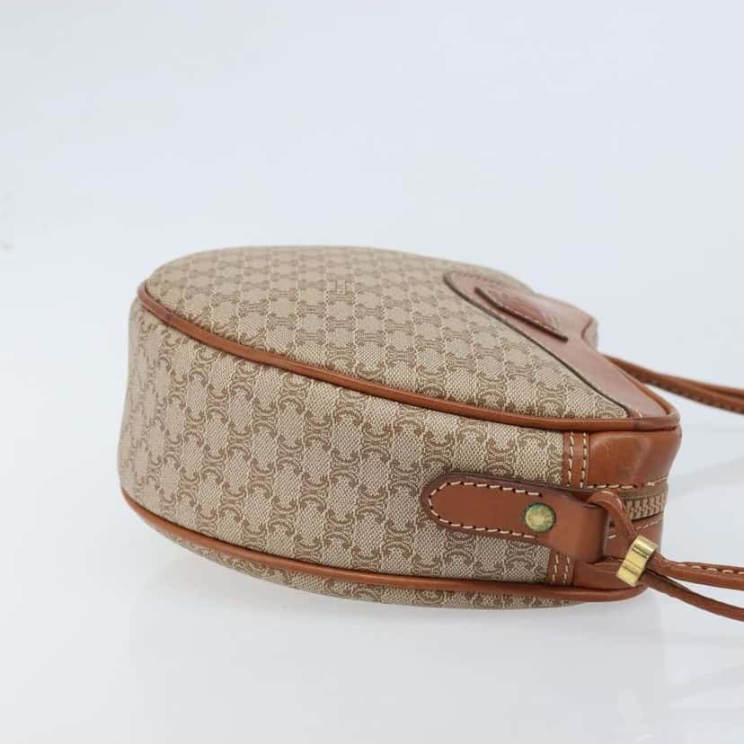 Celine Vintage Macadam Shoulder Bag Beige Canvas Good condition - Inside View