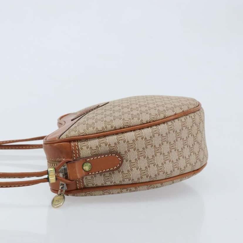 Celine Vintage Macadam Shoulder Bag Beige Canvas Good condition - Model View