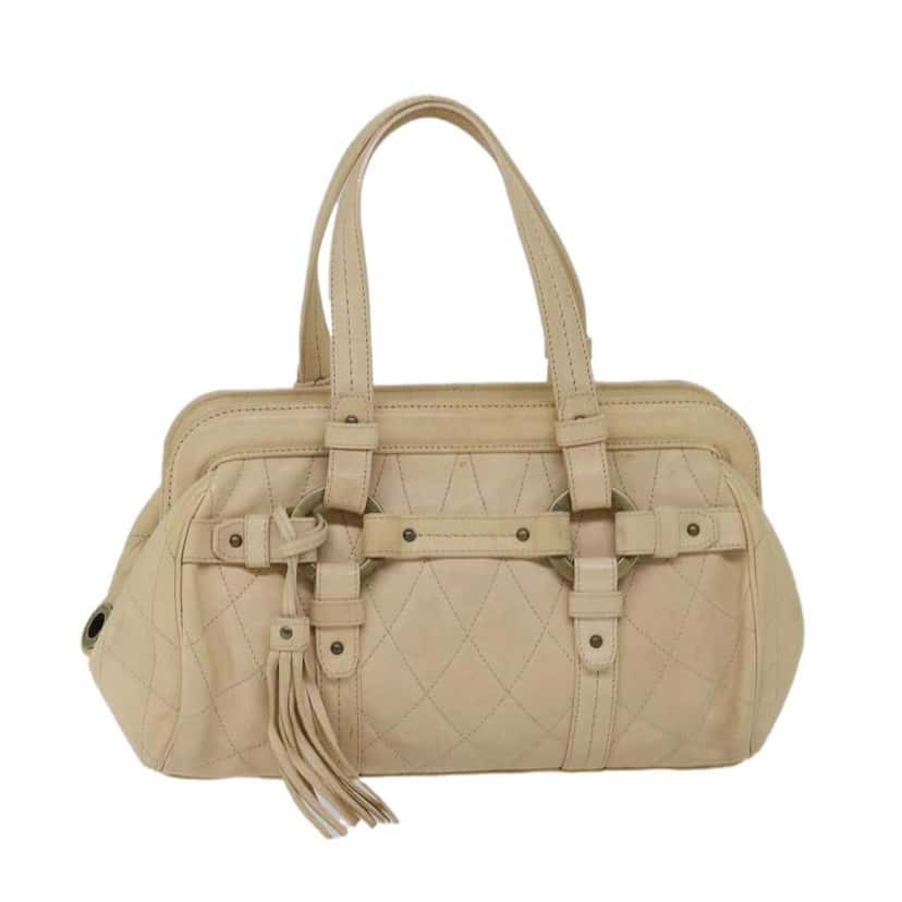 Bally Handbag Beige Leather Fair condition - Front View