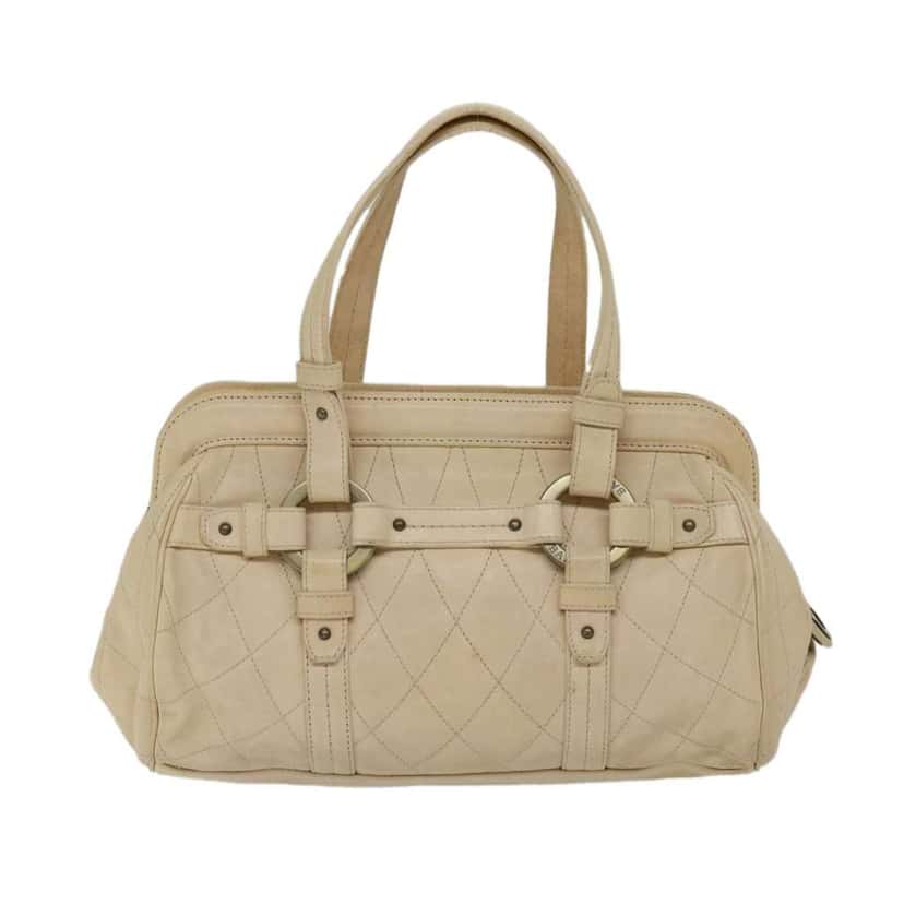 Bally Handbag Beige Leather Fair condition - Back View