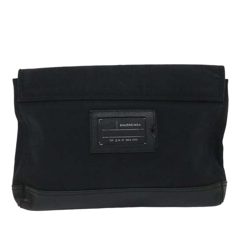 Balenciaga Vintage Pouch Black Canvas Good condition - Back View