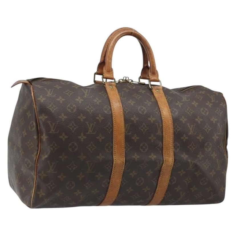Louis Vuitton Keepall Bag Brown Canvas Fair condition - Front View