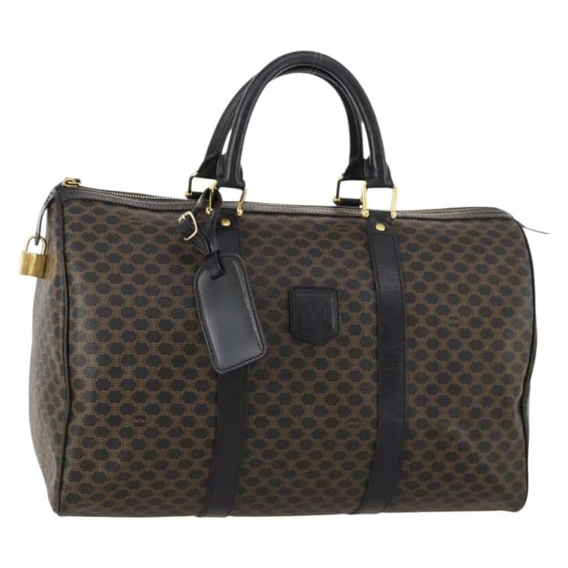 Celine Vintage Duffle Bag Black Canvas Good condition - Front View