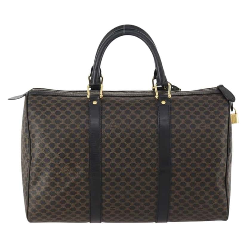 Celine Vintage Duffle Bag Black Canvas Good condition - Back View