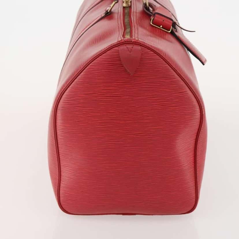 Louis Vuitton Keepall Bag Red Leather Good condition - Model View