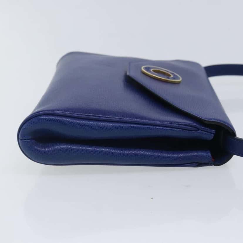 Celine Vintage Circle Logo Crossbody Bag Blue Leather Good condition - Inside View