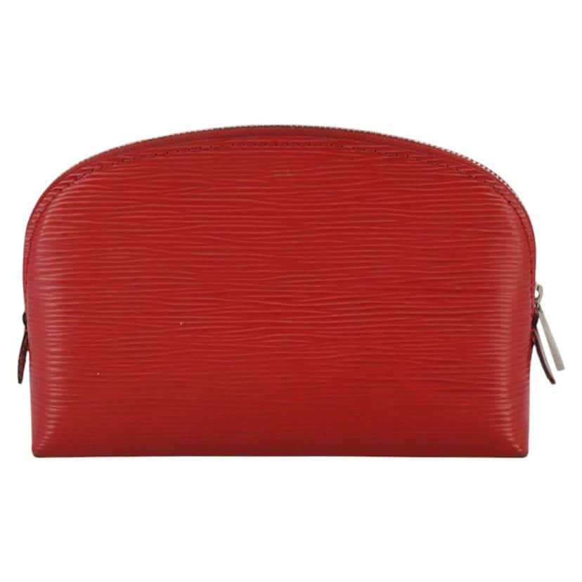 Louis Vuitton Cosmetic Pouch Red Leather Fair condition - Back View