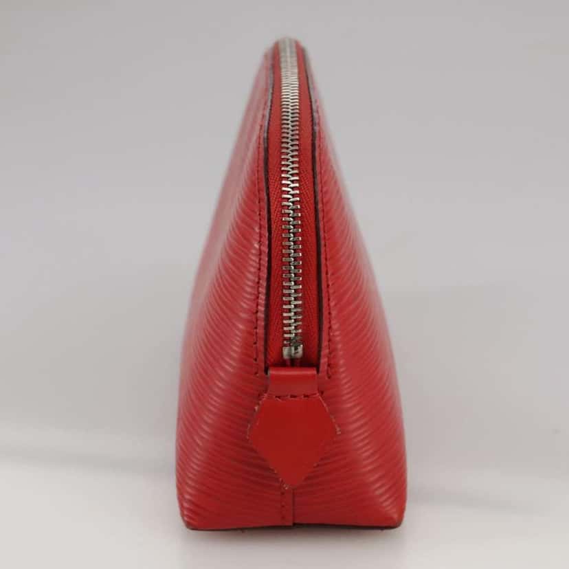 Louis Vuitton Cosmetic Pouch Red Leather Fair condition - Model View