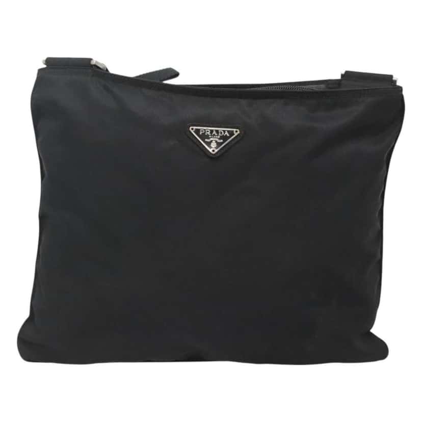 Prada Flat Messenger Bag Black Fair condition - Front View