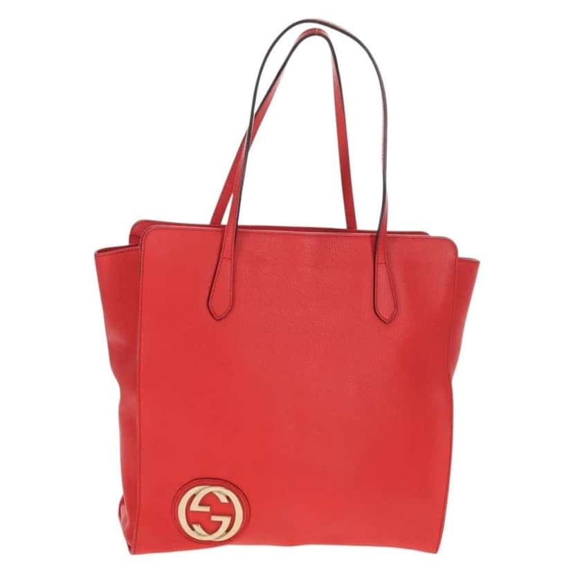 Gucci Grand Prix Interlocking GG Tote Red Leather Good condition - Front View