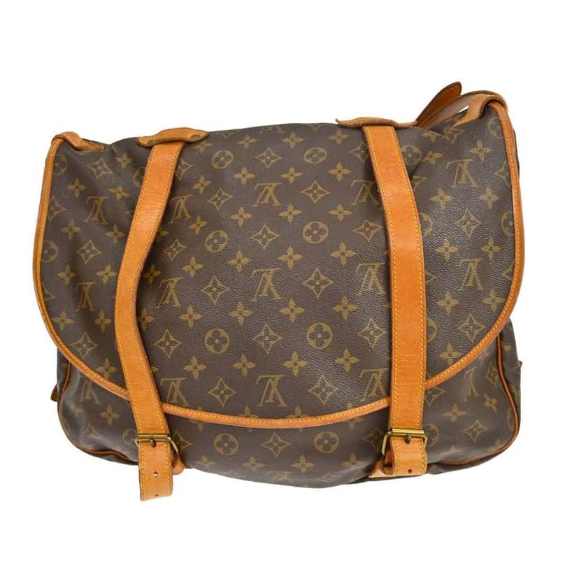 Louis Vuitton Saumur Handbag Brown Canvas Good condition - Back View