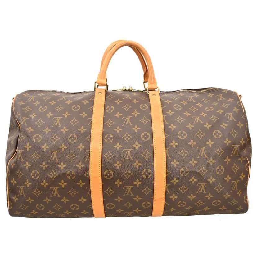 Louis Vuitton Keepall Bandouliere Bag Brown Canvas Good condition - Back View